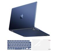 MOSISO Coque Compatible avec MacBook Air 15 Pouces M4 M3 M2 2025 2024 2023 A3241 A3114 A2941, 100% Couleur Officielle, Protection de Clavier & Film D'écran de Couleur Assortie,Bleu Minuit