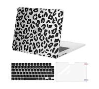 MOSISO Coque Compatible avec MacBook Air 15 Pouces M5 M4 M3 M2 2026-2023 A3448 A3241 A3114 A2941,Plastique Grain de Léopard Coque Rigide & Protection Clavier&Protecteur D'écran,Transparent