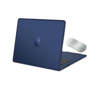 MOSISO Coque Compatible avec MacBook Air 15 Pouces M5 M4 M3 M2 2026-2023 | Coque Rigide Cadre TPU Souple Anti-rayures&Anti-traces Doigts,Repose-poignets avec Coussin d'Air,Bleu Minuit