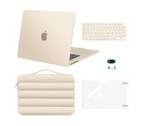 MOSISO Coque Compatible avec MacBook Air 15 Pouces M5 M4 M3 M2 2026-2023 | Kit 5-en-1 Coque Compatible avec MacBook Air 15 Pouces 2026-2023 A3448 A3241 A3114 A2941 avec Touch ID,Lumière Étoiles