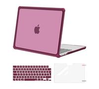MOSISO Coque Compatible avec Macbook Air M4 M3 M2 13,6 Pouce 2025 2024-2022 A3240 A3113 A2681,Anti-Crackage Usage Intensif Rigide avec Pare-Chocs TPU&Housse Clavier&Protecteur D'Écran,Vin Rouge
