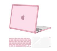 MOSISO Coque Compatible avec Macbook Air M4 M3 M2 13,6 Pouce 2025 2024-2022 A3240 A3113 A2681,Anti-Crackage Usage Intensif Rigide avec Pare-Chocs TPU&Housse Clavier&Protecteur D'Écran, Rose Craie