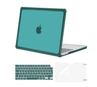 MOSISO Coque Compatible avec Macbook Air M4 M3 M2 13,6 Pouce 2025 2024-2022 A3240 A3113 A2681,Anti-Crackage Usage Intensif Rigide avec Pare-Chocs TPU&Housse Clavier&Protecteur D'Écran,Sarcelle Foncé