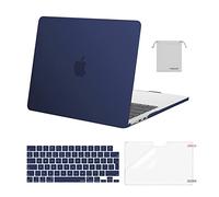 MOSISO Coque Compatible avec MacBook Air M4 M3 M2 13 Pouces 2022-2025 (A3240/A2681/A3113) 13,6 Pouces Protection Étui Rigide&Clavier QWERTY&Protecteur D'écran&Sac Rangement,Bleu Marin