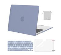 MOSISO Coque Compatible avec MacBook Air M4 M3 M2 13 Pouces 2022-2025 (A3240/A2681/A3113) 13,6 Pouces Protection Étui Rigide&Clavier QWERTY&Protecteur D'écran&Sac Rangement,Gris Lavande