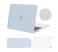 MOSISO Coque Compatible avec MacBook Air M4 M3 M2 13 PoucesA3240 A3113 A2681 2025-2022,Étui Rigide Plastique&Clavier&Protecteur D'écran&sous-Verre Compatible avec MacBook Air 13,6,Bébé Bleu