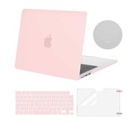 MOSISO Coque Compatible avec MacBook Air M4 M3 M2 13 PoucesA3240 A3113 A2681 2025-2022,Étui Rigide Plastique&Clavier&Protecteur D'écran&sous-Verre Compatible avec MacBook Air 13,6,Rose Craie