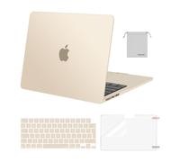 MOSISO Coque Compatible avec MacBook Air M5 M4 M3 M2 13 Pouces 2022-2026(A3449/A3240/A2681/A3113) 13,6 Pouces Protection Étui Rigide&Clavier QWERTY&Protecteur D'écran&Sac Rangement,Lumière Étoiles