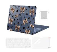 MOSISO Coque Compatible avec MacBook Neo 13 Pouces 2026 Modèle A3404 | Coque Rigide Nœuds Léopard, Film Clavier, Protecteur D'écran & Pochette,Compatible avec MacBook Neo 13 Pouces,Indigo