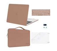 MOSISO Coque Compatible avec MacBook Pro 13 2024-2016 M2 A2338 M1 A2251 A2289 A2159 A1989 A1708 A1706,Étui Rigide&Housse PC Portable&Peau de Clavier&Couvercle de Webcam&Protège-Écran, Caramel Marron