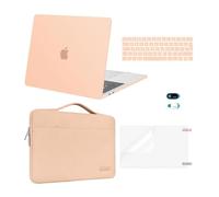 MOSISO Coque Compatible avec MacBook Pro 13 2024-2016 M2 A2338 M1 A2251 A2289 A2159 A1989 A1708 A1706,Étui Rigide&Housse PC Portable&Peau de Clavier&Couvercle de Webcam&Protège-Écran,Pêche Fuzz
