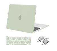 MOSISO Coque Compatible avec MacBook Pro 13 Pouces 2024-2016 M2 M1 A2338 A2251 A2289 A2159 A1989 A1706 A1708, Plastique Coque Rigide&Protection Clavier&Adaptateur Type C,Sage Vert