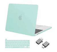 MOSISO Coque Compatible avec MacBook Pro 13 Pouces 2024-2016 M2 M1 A2338 A2251 A2289 A2159 A1989 A1706 A1708, Plastique Coque Rigide&Protection Clavier&Adaptateur Type C,Menthe Verte