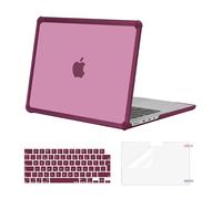 MOSISO Coque Compatible avec MacBook Pro 14 Pouces 2025-2021 M5 M4 M3 M2 M1 A3434 A3112 A3185 A3401 A2918 A2992 A2779 A2442,Coque Rigide TPU Anti-Fracture,Housse Clavier & Film D'écran,Vin Rouge