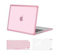 MOSISO Coque Compatible avec MacBook Pro 14 Pouces 2025-2021 M5 M4 M3 M2 M1 A3434 A3112 A3185 A3401 A2918 A2992 A2779 A2442,Coque Rigide TPU Anti-Fracture,Housse Clavier & Film D'écran,Rose Craie
