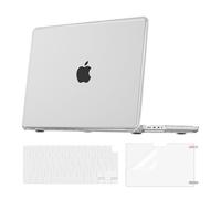 MOSISO Coque Compatible avec MacBook Pro 14 Pouces M5 M4 M3 M2 M1 2026-2021 | Absorbe Chocs Coque Rigide Pour A3427 A3426 A3434 A3112 A3185 A3401 A2918,Housse Clavier & Film D'écran,Transparent Mat