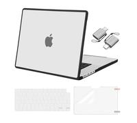 MOSISO Coque Compatible avec MacBook Pro 16 Pouces M4 M3 M2 M1 A3403 A3186 A2991 A2780 A2485 2021-2025, Coque Rigide TPU Souple Cadre Bumper & Housse Clavier & Film D'écran & Port Type C,Translucide