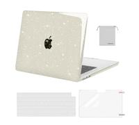 MOSISO Coque Paillette Compatible avec MacBook Air 15 Pouces M5 M4 M3 M2 | Kit 4-en-1 Étui Rigide Étincelant Briller Pour MacBook Air 15 Pouces 2026-2023 A3448 A3241 A3114 A2941,Lumière Étoiles
