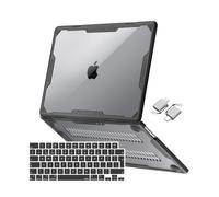 MOSISO Géométrique Symétrique Coque Compatible avec MacBook Air 15 Pouces | Kit 3-en-1 Coque avec Pare-Chocs TPU Compatible avec MacBook Air 15 Pouces M5 A3448 M4 A3241 M3 A3114 M2 A2941,Noir