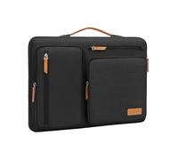 MOSISO Housse 360° Ordinateur 14 Pouces avec Doublure Douce | Compatible avec MacBook Dell HP Lenovo Acer,Sac Ouvert Latérale avec 4 Poches Zippées&Poignée,Noir