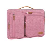 MOSISO Housse 360° Ordinateur 15 Pouces avec Doublure Douce | Compatible avec MacBook Air 15 M5-M2 2026-2023,Sac Ouvert Latérale avec 4 Poches Zippées&Poignée,Poussiéreux Rose