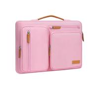 MOSISO Housse 360° Ordinateur 15 Pouces avec Doublure Douce | Compatible avec MacBook Air 15 M5-M2 2026-2023,Sac Ouvert Latérale avec 4 Poches Zippées&Poignée,Rose