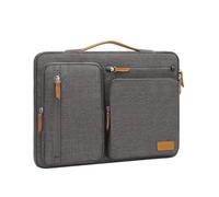 MOSISO Housse 360° Ordinateur 17,3 Pouces avec Doublure Douce | Compatible avec MacBook Dell HP Lenovo Acer,Sac Ouvert Latérale avec 4 Poches Zippées&Poignée,Gris Taupe