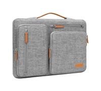 MOSISO Housse 360° pour Ordinateur Portable 14 Pouces, Compatible avec HP Lenovo Dell ASUS Acer, HP, Dell Latitude, Lenovo, Sac Ouvert Latérale avec 4 Poches Zippées&Poignée,Gris
