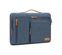 MOSISO Housse 360° pour Ordinateur Portable 14 Pouces, Compatible avec HP Lenovo Dell ASUS Acer, HP, Dell Latitude, Lenovo, Sac Ouvert Latérale avec 4 Poches Zippées&Poignée,Brume Bleu