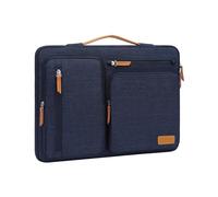 MOSISO Housse 360° pour Ordinateur Portable 16 Pouces, Compatible avec MacBook Pro 16, HP, Acer, Dell, Lenovo, ASUS, 15-15,6 Pouces Sac Ouvert Latérale avec 4 Poches Zippées&Poignée,Bleu Marin