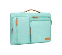 MOSISO Housse 360° pour Ordinateur Portable 16 Pouces, Compatible avec MacBook Pro 16, HP, Acer, Dell, Lenovo, ASUS, 15-15,6 Pouces Sac Ouvert Latérale avec 4 Poches Zippées&Poignée,Vert Aqua