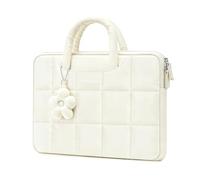 MOSISO Housse Ordinateur 14 Pouces avec Poignée Pendentif Fleur | 14 Pouces Housse Matelassée Compatible avec MacBook HP Lenovo Dell ASUS Acer/HP Stream/Dell Latitude/Lenovo IdeaPad,Sable