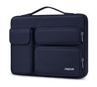 MOSISO Housse Ordinateur 14 Pouces, Compatible avec HP Lenovo Dell ASUS Acer, HP Stream, Dell Latitude, Lenovo IdeaPad,Pochette PC Ouvert Latérale avec 2 Surélevées&1 Poche à Rabat,Bleu Marin
