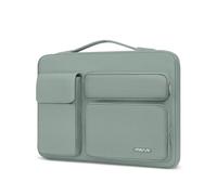 MOSISO Housse Ordinateur 14 Pouces, Compatible avec HP Lenovo Dell ASUS Acer, HP Stream, Dell Latitude, Lenovo IdeaPad,Pochette PC Ouvert Latérale avec 2 Surélevées&1 Poche à Rabat,Vert Antique