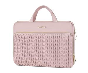 MOSISO Housse Ordinateur 14 Pouces Quilté Épis de Blé avec Manche & Poche | 14 Pouces Laptop Sleeve Compatible avec MacBook HP Lenovo Dell ASUS Acer, HP Stream, Dell Latitude, Lenovo,Rose