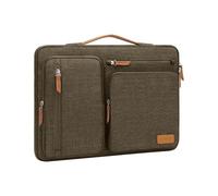 MOSISO Housse Ordinateur 15 Pouces Compatible avec MacBook Air 15 Pouces M4 M3 M2 2025-2023/Pro 15, HP Stream 14,Sac Ouvert Latérale avec 4 Poches Zippées&Poignée,Brun Caroube