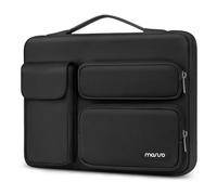 MOSISO Housse Ordinateur 15 Pouces Compatible avec MacBook Air M4 A3241 M3 A3114 M2 A2941 2025-2023, Dell XPS 15,Pochette PC Ouvert Latérale avec 2 Surélevées&1 Poche à Rabat,Noir