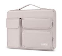 MOSISO Housse Ordinateur 15 Pouces Compatible avec MacBook Air M4 A3241 M3 A3114 M2 A2941 2025-2023, Dell XPS 15,Pochette PC Ouvert Latérale avec 2 Surélevées&1 Poche à Rabat,Gris Roche