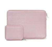 MOSISO Housse Ordinateur 17,3 Pouces avec Pochette,Rose | Sac de Transport Néoprène Résistant aux Rayures Compatible avec MacBook MacBook Dell/HP/Acer 17-17,3