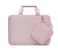 MOSISO Housse Ordinateur Portable 13 Pouces,Compatible avec MacBook Air 13 M4 M3 M2 M1 2025-2018/Pro 13 M2 M1,Neoprene Sac Porte-Documents avec Petite Valise Détachable,Rose