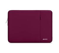 MOSISO Housse Ordinateur Portable 14 Pouces, Compatible avec HP Lenovo Dell ASUS Acer, HP Stream, Dell Latitude, Lenovo IdeaPad,Laptop Sleeve Polyester Verticale Sac avec Poche,Vin Rouge