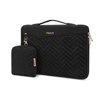 MOSISO Housse Ordinateur Portable 14 Pouces Compatible avec MacBook HP Lenovo Dell ASUS Acer, HP Stream, Dell Latitude, Lenovo,Sac Matelassé Rectangulaire avec Poignée&Petit Sac&Poche,Noir