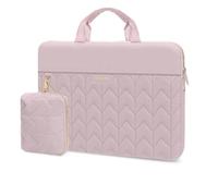 MOSISO Housse Ordinateur Portable 15-15,6 Pouces,Compatible avec MacBook Air 15" /Pro 16" M4 M3 M2 M1,Sac de Transport Matelassé en Carton Ondulé avec Poignée&Poche Horizontale&Petit étui,Rose