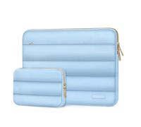 MOSISO Housse Ordinateur Portable Bouffi 13-13,3 Pouces avec Petit Sac | Housse Ordinateur Horizontale Matelassée 13,3 Pouces Compatible avec Macbook Neo/Air/Pro 13/14,HP Dell ASUS,Air Bleu