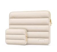 MOSISO Housse Ordinateur Portable Bouffi 13-13,3 Pouces avec Petit Sac | Housse Ordinateur Horizontale Matelassée 13,3 Pouces Compatible avec Macbook Neo/Air/Pro 13/14,HP Dell ASUS,Sable