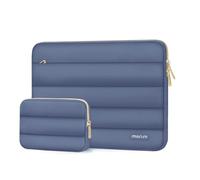 MOSISO Housse Ordinateur Portable Bouffi 13-13,3 Pouces, Compatible avec MacBook Air 13 13,6 M4 M3 M2 M1/Pro 13/Pro 14,HP,Dell,ASUS, Lenovo, Pochette Horizontal Polyester avec Petit Sac,Gris Lavande
