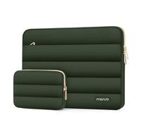 MOSISO Housse Ordinateur Portable Bouffi 13-13,3 Pouces, Compatible avec MacBook Air 13 13,6 M4 M3 M2 M1/Pro 13/Pro 14,HP,Dell,ASUS, Lenovo, Pochette Horizontal Polyester avec Petit Sac,Armée Vert