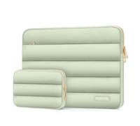 MOSISO Housse Ordinateur Portable Bouffi 13-13,3 Pouces, Compatible avec MacBook Air 13,6 M5 M4 M3 M2 M1/Neo/Pro 13/Pro 14,HP Dell ASUS, Pochette Horizontal Polyester avec Petit Sac,Sage Vert