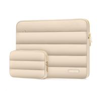 MOSISO Housse Ordinateur Portable Bouffi 13-13,3 Pouces, Compatible avec MacBook Air 13,6 M5 M4 M3 M2 M1/Neo/Pro 13/Pro 14,HP Dell ASUS, Pochette Horizontal Polyester avec Petit Sac,Abricot