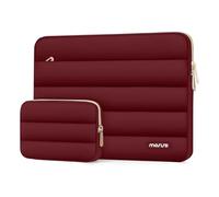 MOSISO Housse Ordinateur Portable Bouffi 13-13,3 Pouces, Compatible avec MacBook Air 13,6 M5 M4 M3 M2 M1/Neo/Pro 13/Pro 14,HP Dell ASUS, Pochette Horizontal Polyester avec Petit Sac,Rouge